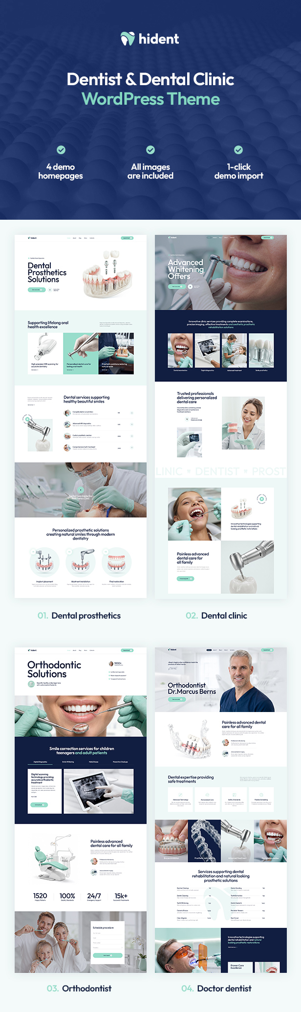 Hident - Dentist & Dental Clinic WordPress Theme - 4